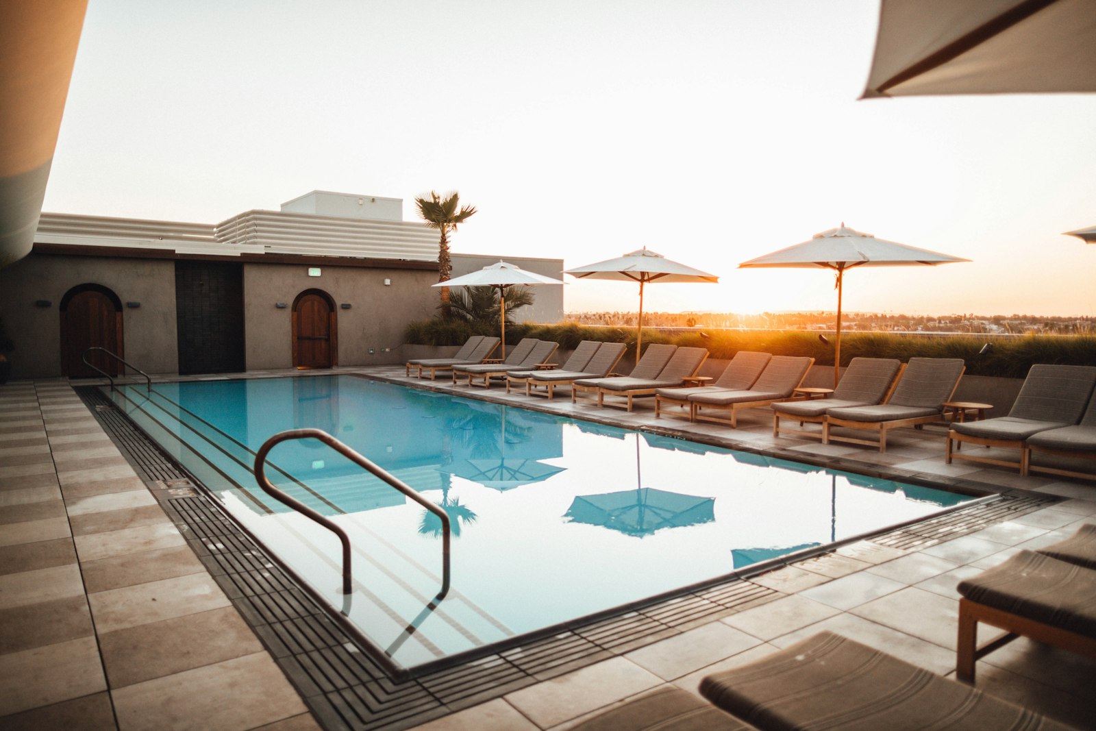 Infinity pool at sunset